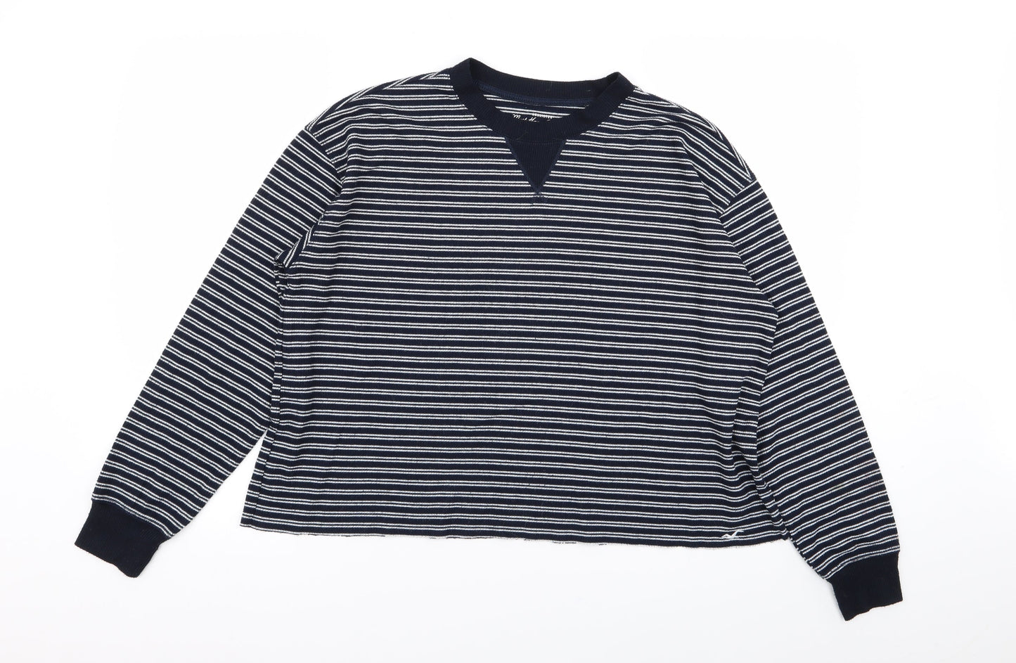 Hollister Womens Blue Striped  Pullover Jumper Size M