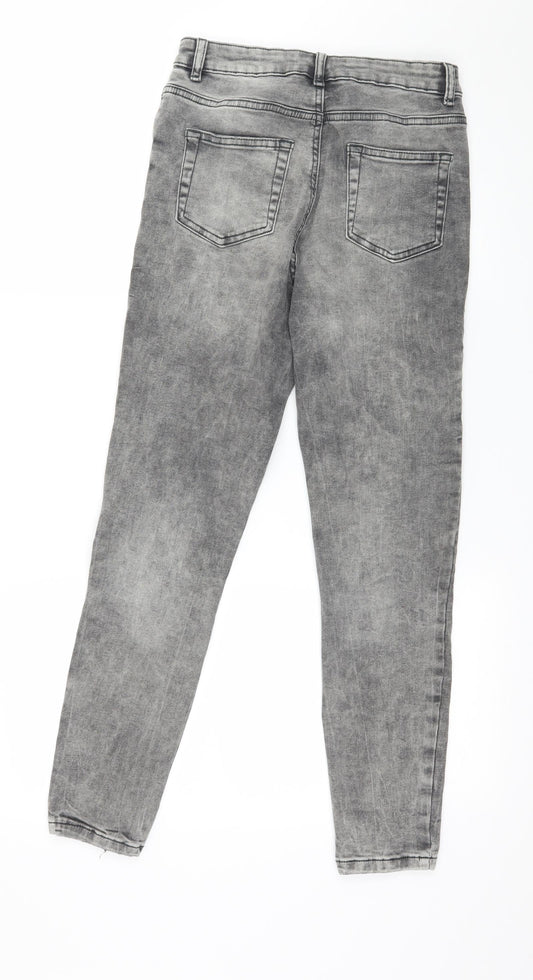 Denim & Co. Womens Grey Denim Skinny Jeans Size 10 L25 in - Acid Wash