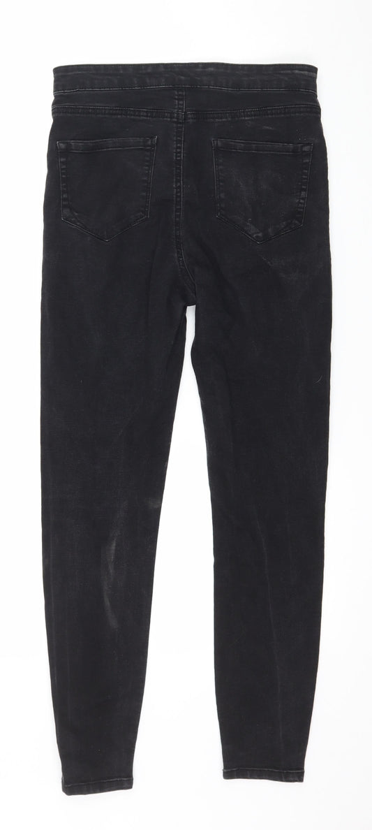 Denim & Co. Womens Black Denim Skinny Jeans Size 12 L28 in