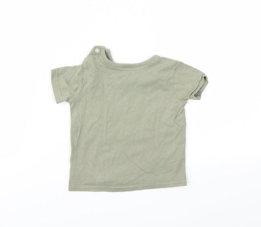 George Boys Green Animal Print Basic T-Shirt Size 3-6 Months