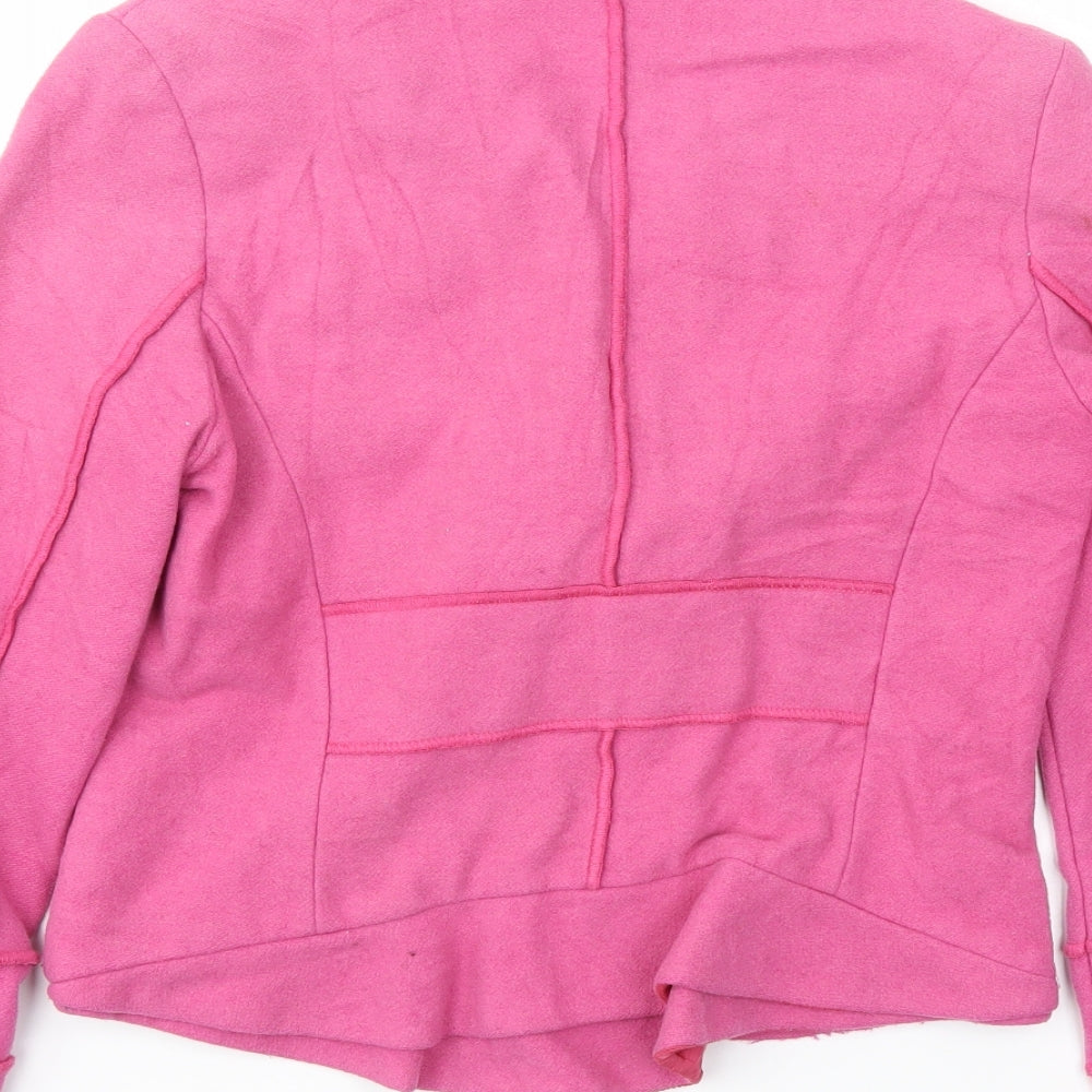 Brand and care label for Bellisimo women’s pink jacket blazer, size UK 12