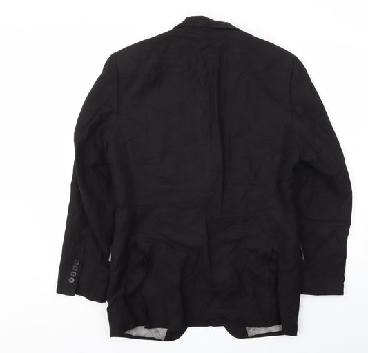 Preworn Mens Black Jacket Blazer Size 38