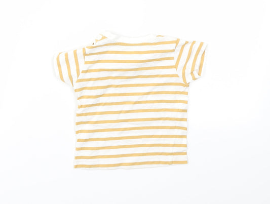 Matalan Boys Brown Striped Basic T-Shirt Size 3-6 Months