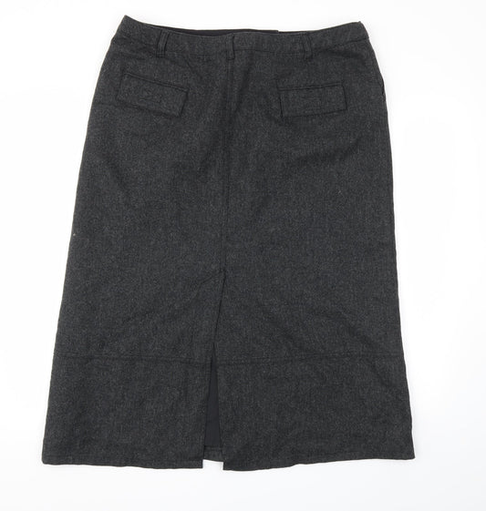 M&S Womens Grey A-Line Skirt Size 38