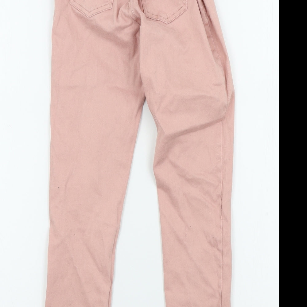 Denim & Co. Girls Pink Colourblock Skinny Jeans Size 10-11 Years