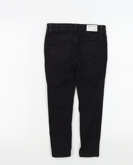 denim&co Girls Black Colourblock Skinny Jeans Size 5-6 Years