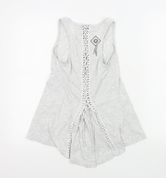 Hard Rock Womens Grey Colourblock Basic T-Shirt Size M