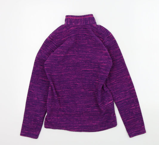 DECATHLON Girls Purple Colourblock Pullover Jumper Size S