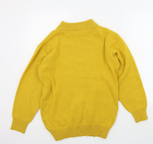 HONEY Womens Yellow Pullover Jumper One Size
