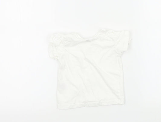 Jeff&co Girls White Basic T-Shirt Size 18-24 Months