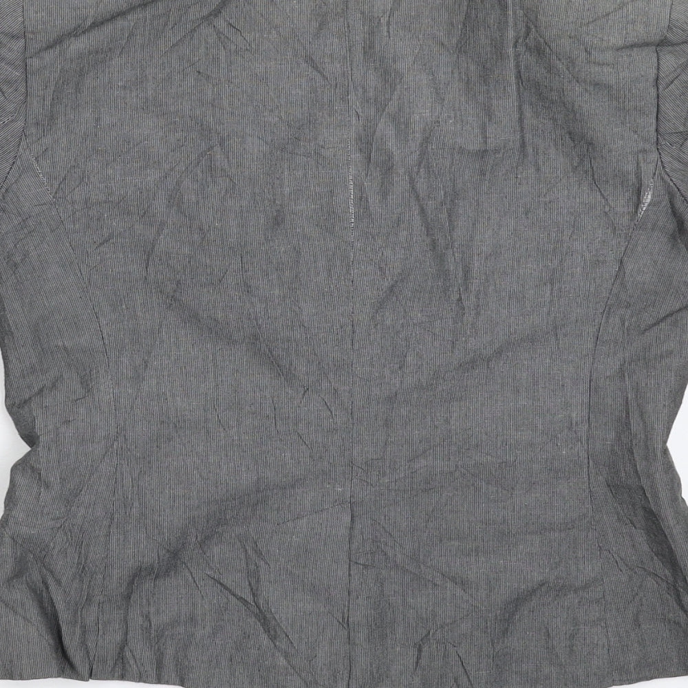 Brand and care label for French Connection women’s grey jacket blazer, size UK 6