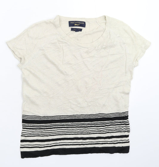 Paul Costelloe Womens Grey Striped  Pullover Jumper Size 10