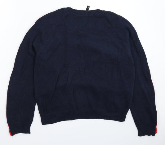 Divided Womens Blue Knit Pullover Jumper Size S