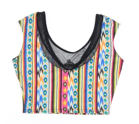 River Island Womens Multicoloured Geometric Basic Blouse Size 10