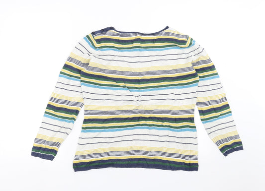never fear Womens Multicoloured Striped Pullover Jumper Size 14