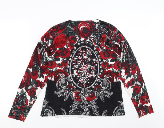 Gerry Weber Womens Black Floral Pullover Jumper Size 12