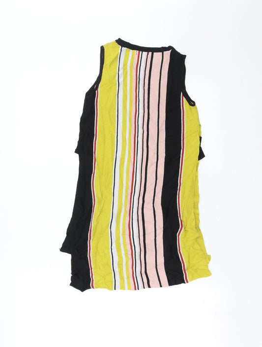 River Island Girls Multicoloured Striped Tunic Blouse Size 9-10 Years - open sides