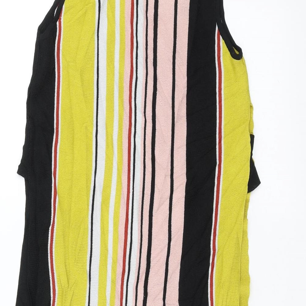 River Island Girls Multicoloured Striped Tunic Blouse Size 9-10 Years - open sides