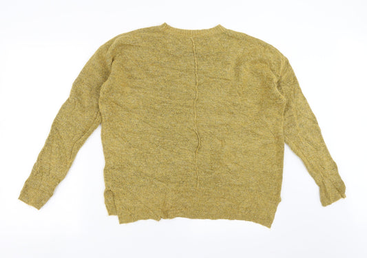 Papaya Womens Yellow Knit Pullover Jumper Size M