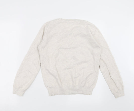 PEP&CO Girls Beige Knit Pullover Jumper Size 12 Years - Button detail