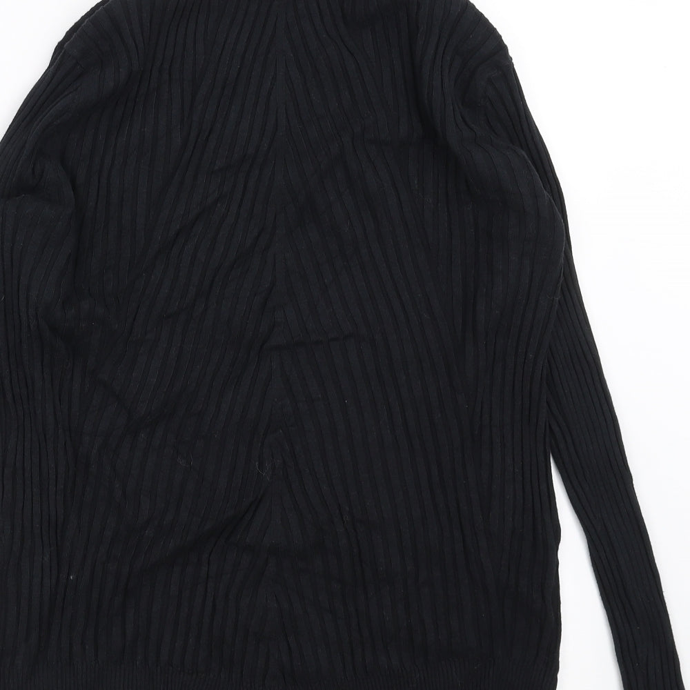 Brand and care label for Kaleidoscope women’s black geometric jumper, size UK 16