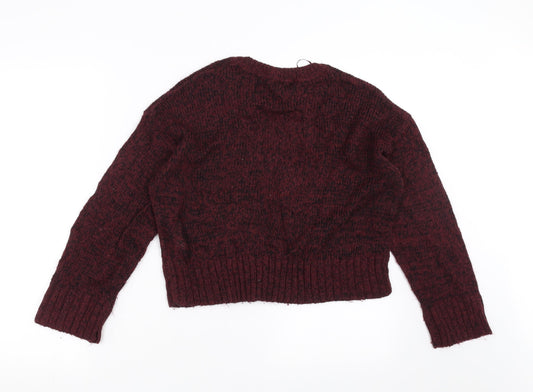 New Look Womens Purple Knit Pullover Jumper Size S