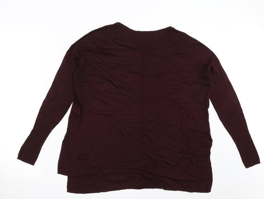 H&M Womens Purple Knit Pullover Jumper Size XS - burgundy