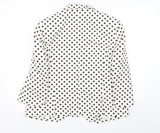 Rasler Womens Black Polka Dot Jacket Suit Jacket Size 40