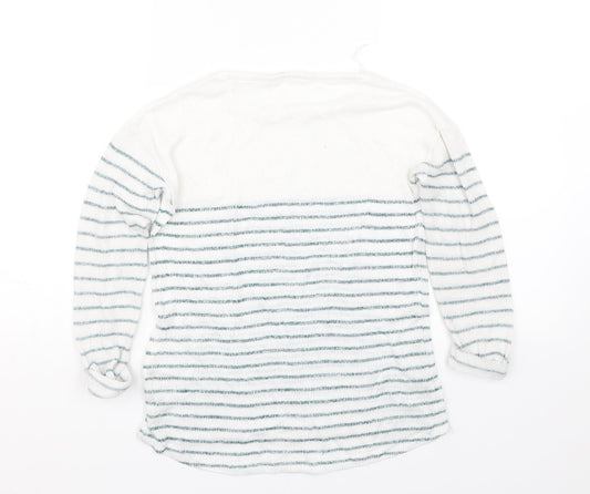 H&M Girls Blue Striped Pullover Jumper Size 10-11 Years
