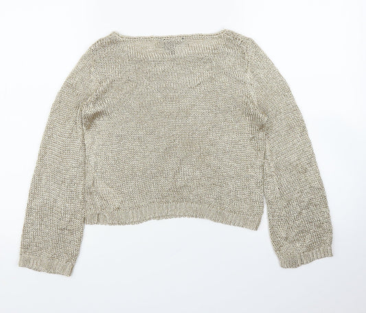 Topshop Womens Gold Pullover Jumper Size 6
