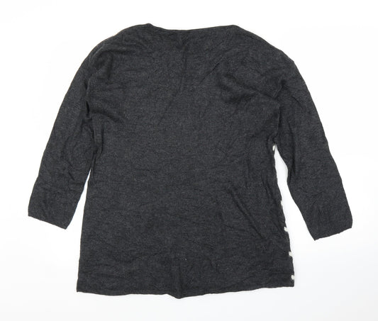 Roman Womens Grey Tunic Blouse Size 10 - Love heart