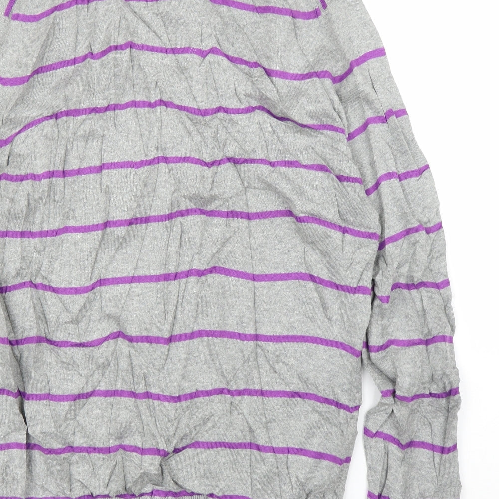 FCUK Mens Grey Striped  Pullover Jumper Size M