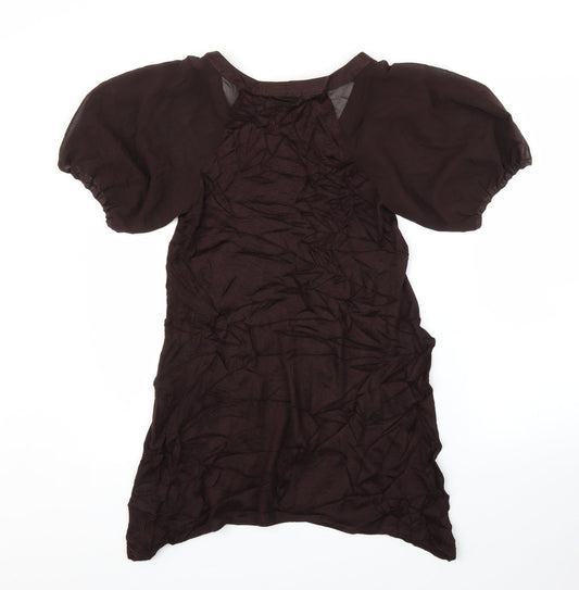 Monsoon Womens Brown Tunic Blouse Size 8