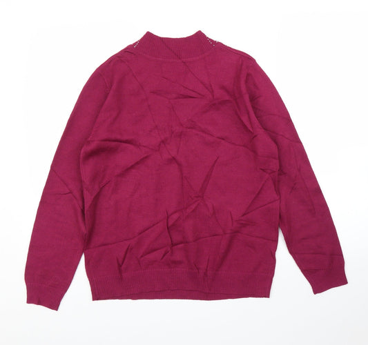 Afibel Womens Purple Pullover Jumper Size 14