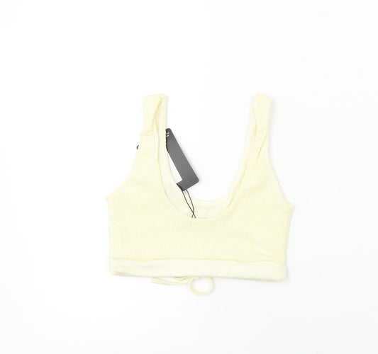 PRETTYLITTLETHING Womens Beige Cropped T-Shirt Size 6