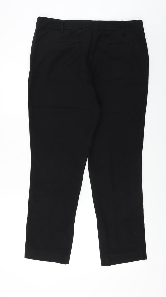 Papaya Womens Black Trousers Size 14 L26 in