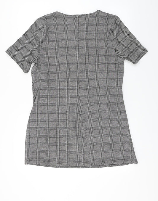 Papaya Womens Grey Check A-Line Size 14