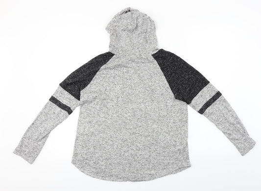 Ambiance Womens Grey Pullover Hoodie Size L