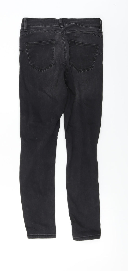 F&F Womens Black Skinny Jeans Size 8 L25 in