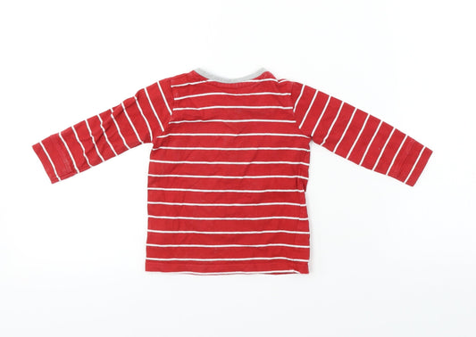 George Boys Red Striped Basic T-Shirt Size 6-9 Months
