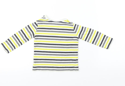 F&F Boys White Striped Basic T-Shirt Size 6-9 Months