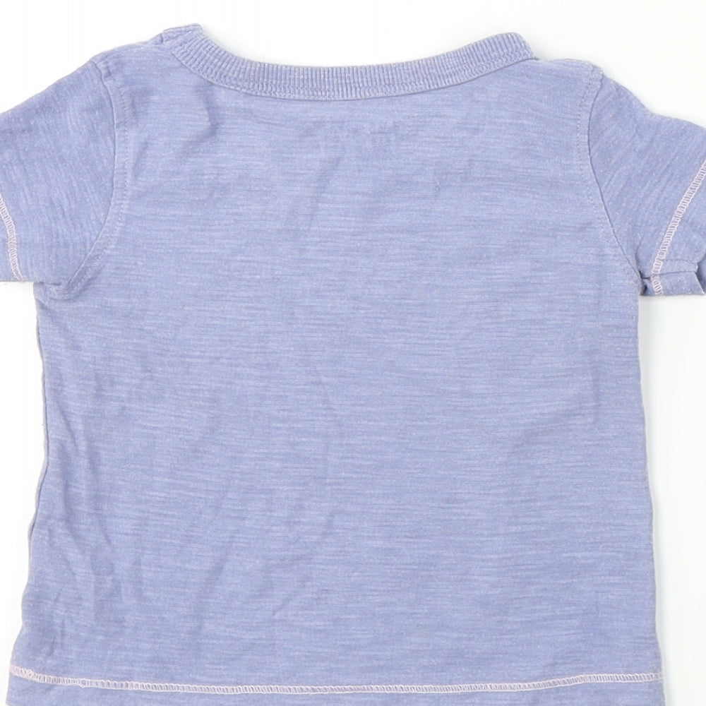 Brand and care label for Next boys’ blue paisley basic t-shirt, size 3-6, months