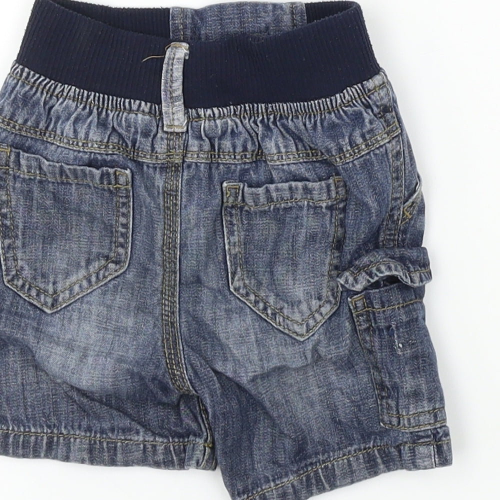 Brand and care label for Rebel boys’ grey cropped jeans, size 9-12, months
