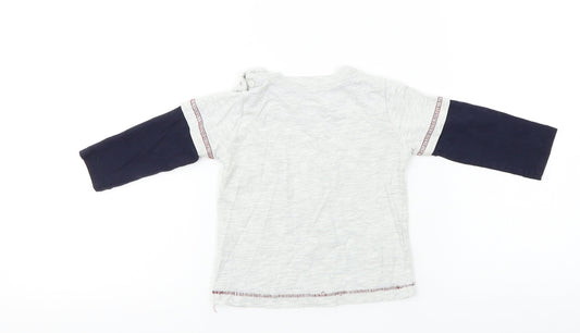Matalan Boys Grey Basic T-Shirt Size 6-9 Months