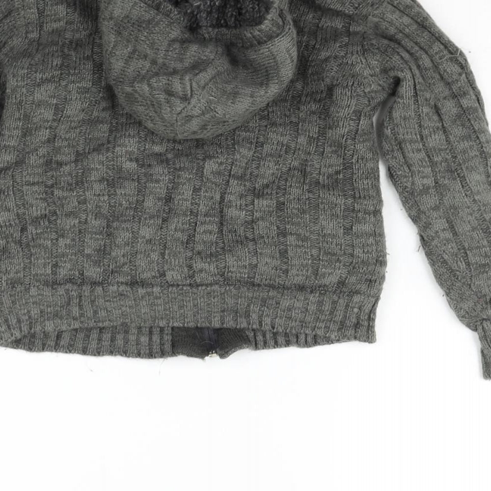 Brand and care label for M&Co girls’ grey jacket, size 7-8, years