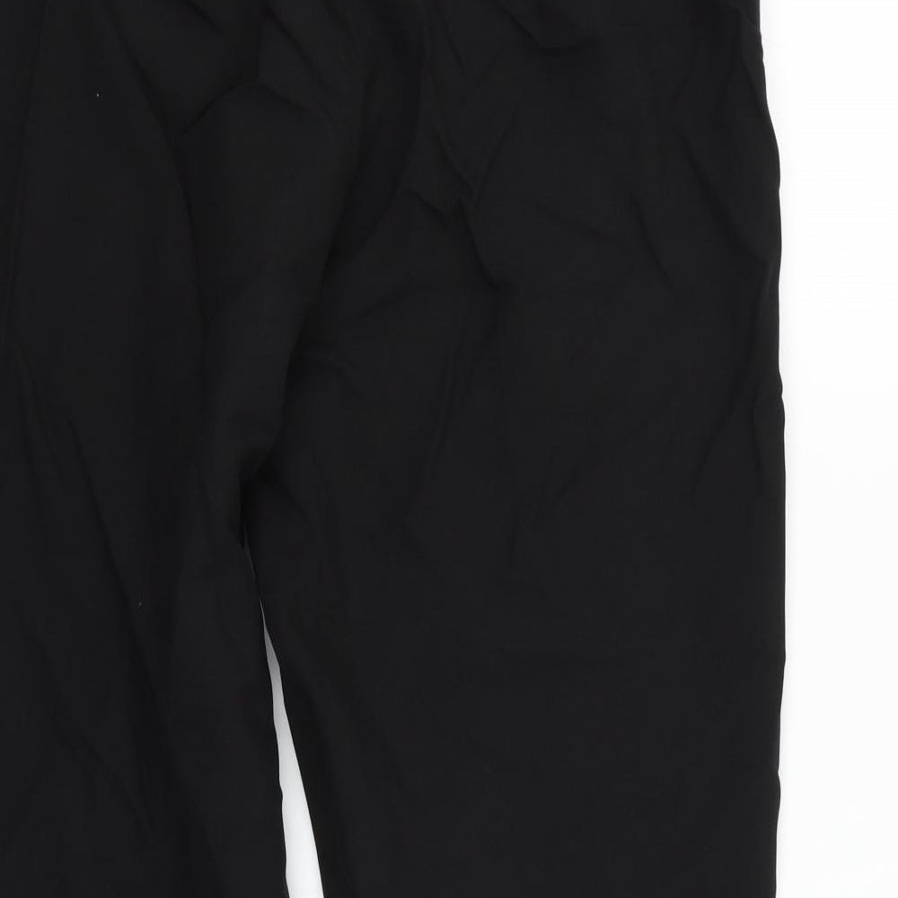 Brand and care label for Soon women’s black trousers, size UK 14, 21-inch leg