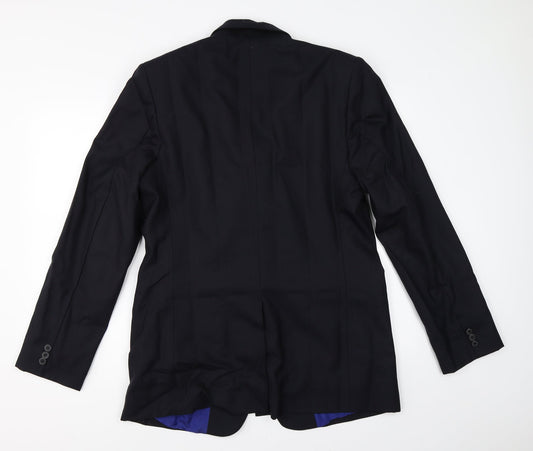 Preworn Mens Black Jacket Blazer Size 38