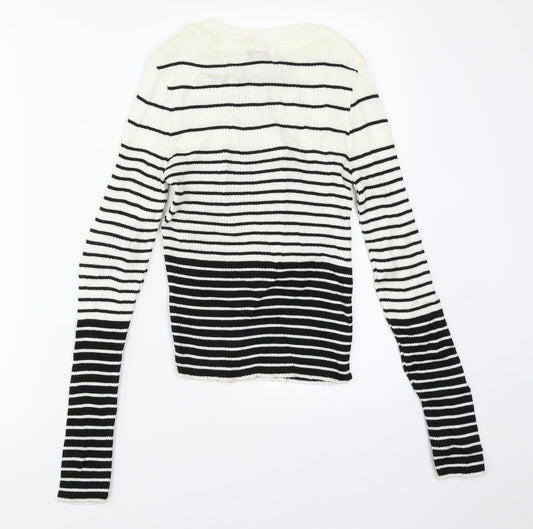 Topshop Womens Ivory Striped Pullover Jumper Size M