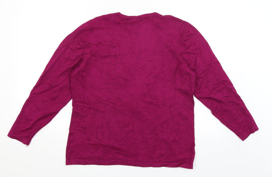 Annabelle Womens Purple Basic T-Shirt Size L