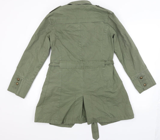 Solitaire Womens Green Overcoat Coat Size S
